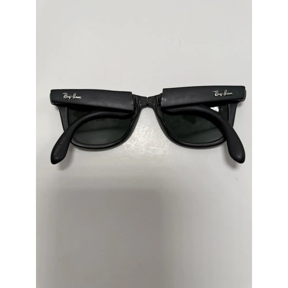 Ray Ban Folding Wayfarer Frame Sunglasses MATTE Black France W0670 VINTAGE B&L